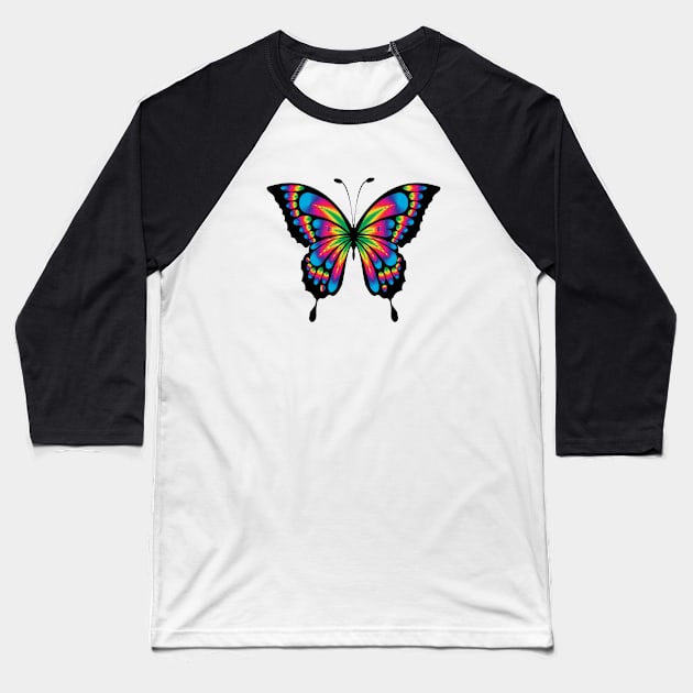 Butterfly Baseball T-Shirt by linesdesigns